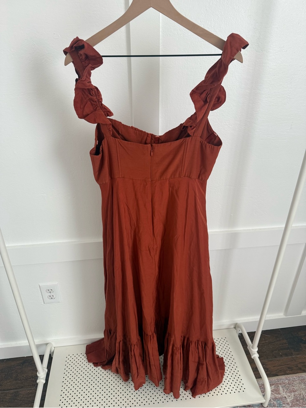 Farm Rio Brown Ruffle Sleeve Maxi Dress - Picture 4 of 4